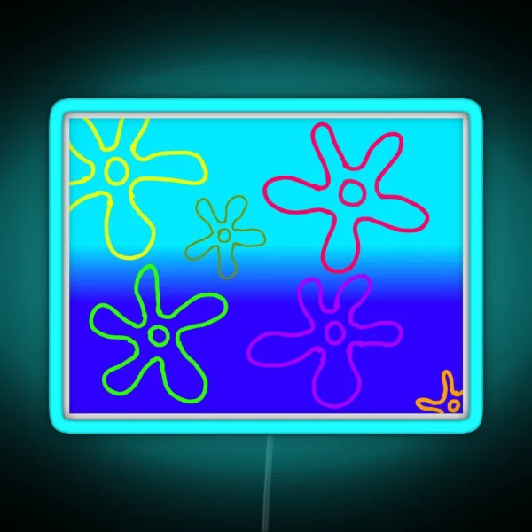 Spongebob Flowers RGB Neon Sign