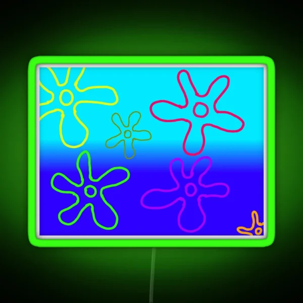 Spongebob Flowers RGB Neon Sign