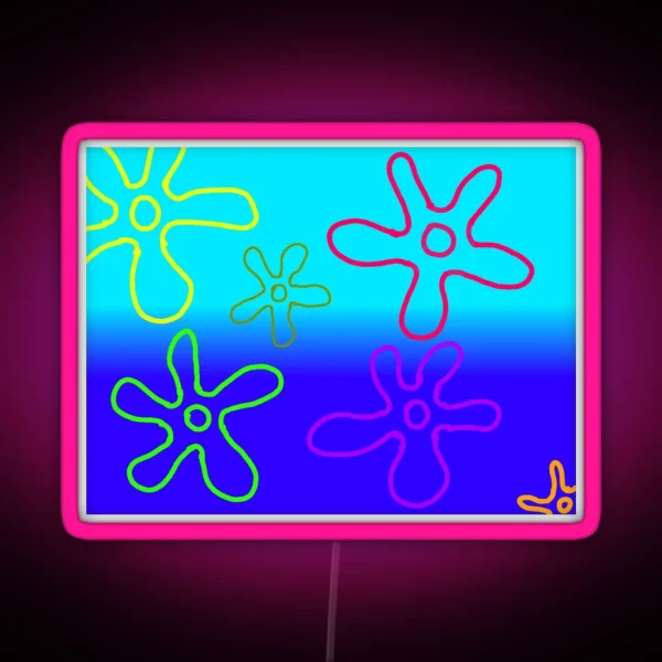 Spongebob Flowers RGB Neon Sign