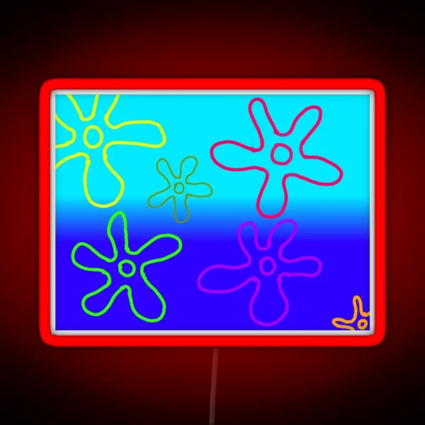 Spongebob Flowers RGB Neon Sign