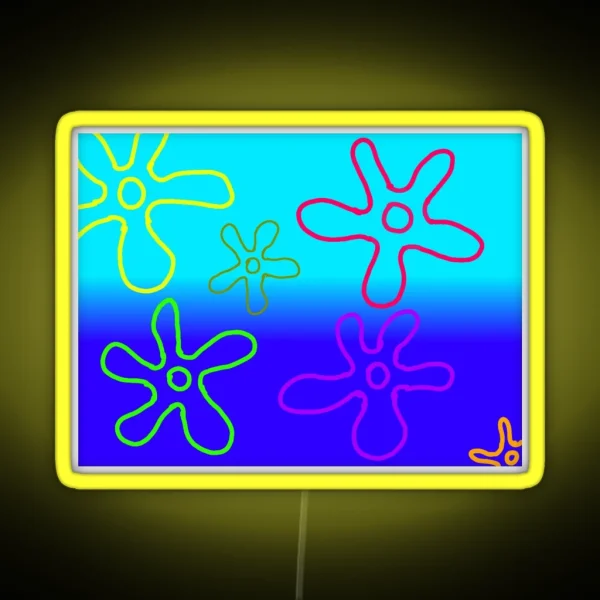 Spongebob Flowers RGB Neon Sign