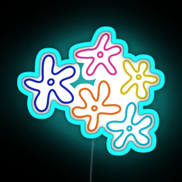 Spongebob Flowers RGB Neon Sign