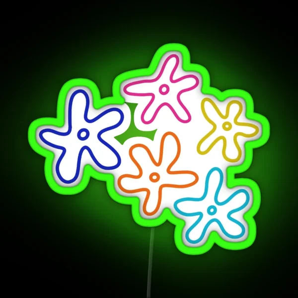 Spongebob Flowers RGB Neon Sign