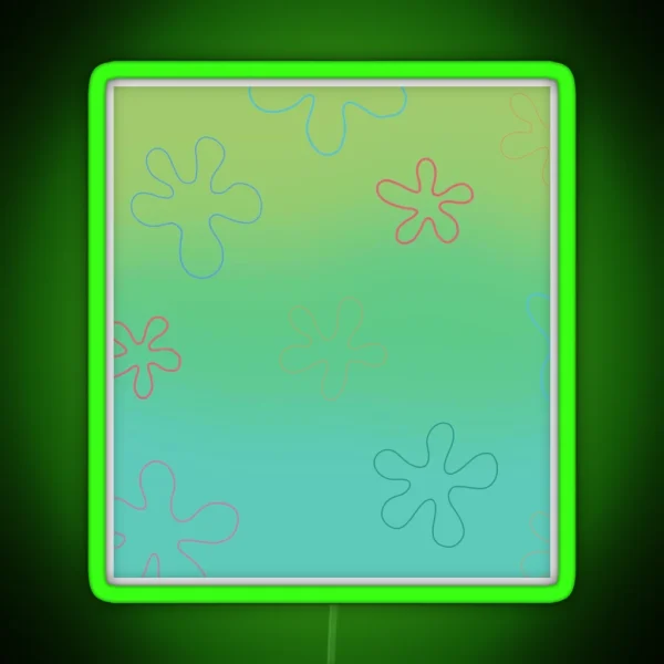 Spongebob Flowers RGB Neon Sign