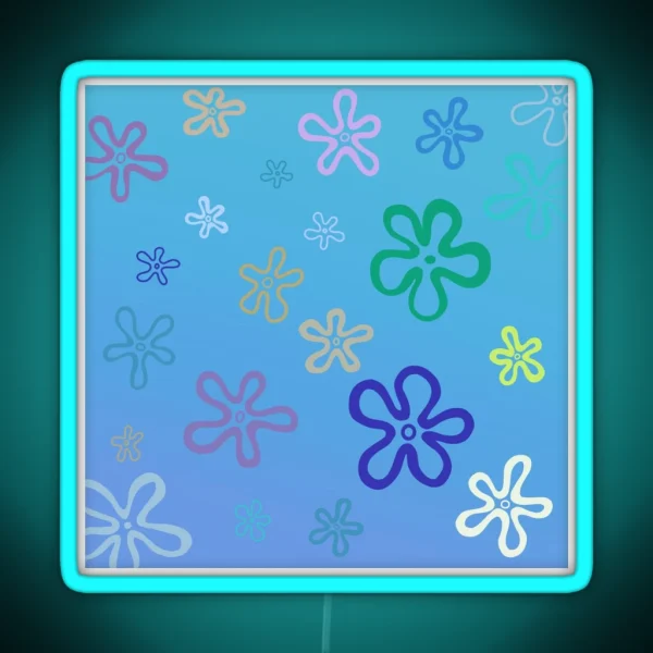 Spongebob Flowers RGB Neon Sign