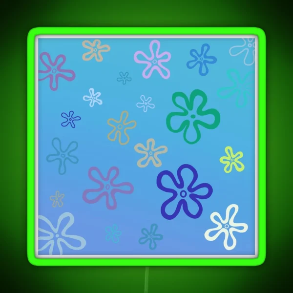 Spongebob Flowers RGB Neon Sign