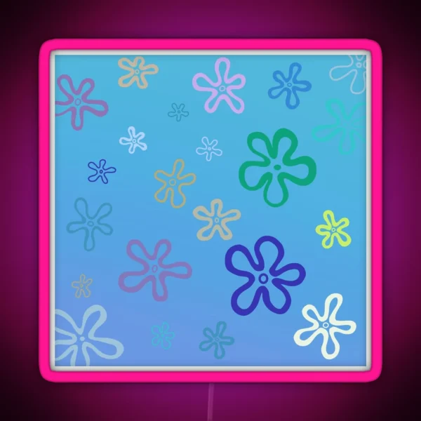 Spongebob Flowers RGB Neon Sign