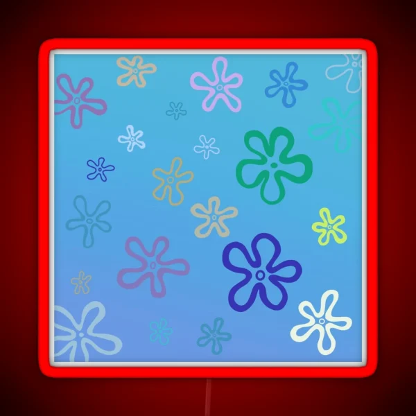 Spongebob Flowers RGB Neon Sign