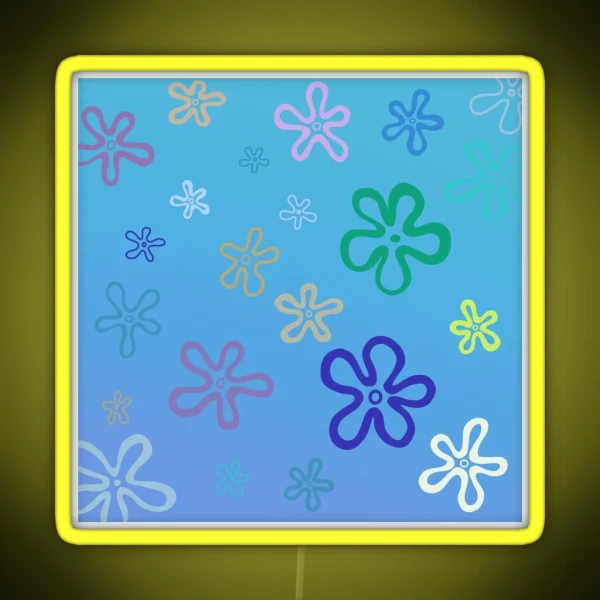 Spongebob Flowers RGB Neon Sign