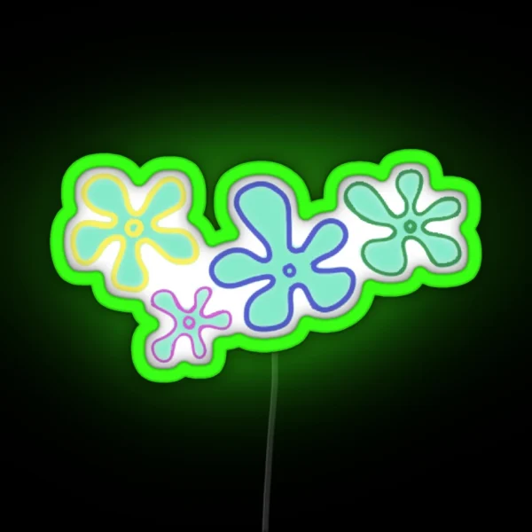 Spongebob Flowers RGB Neon Sign