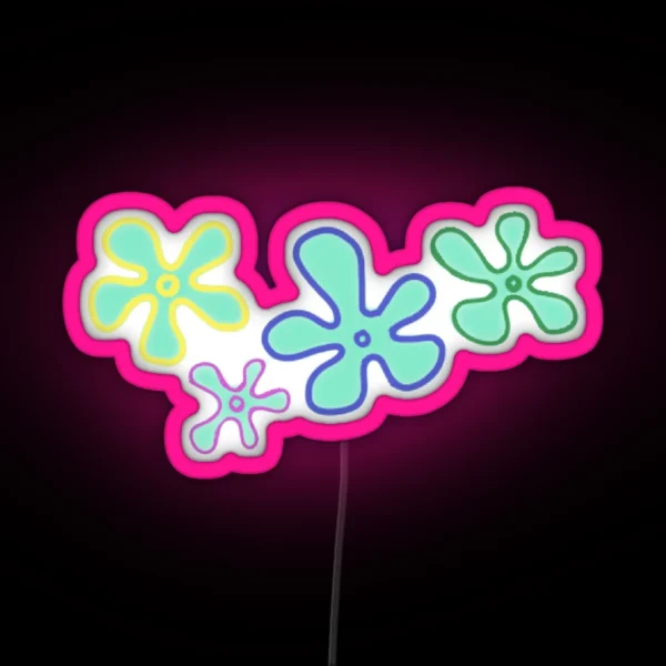 Spongebob Flowers RGB Neon Sign