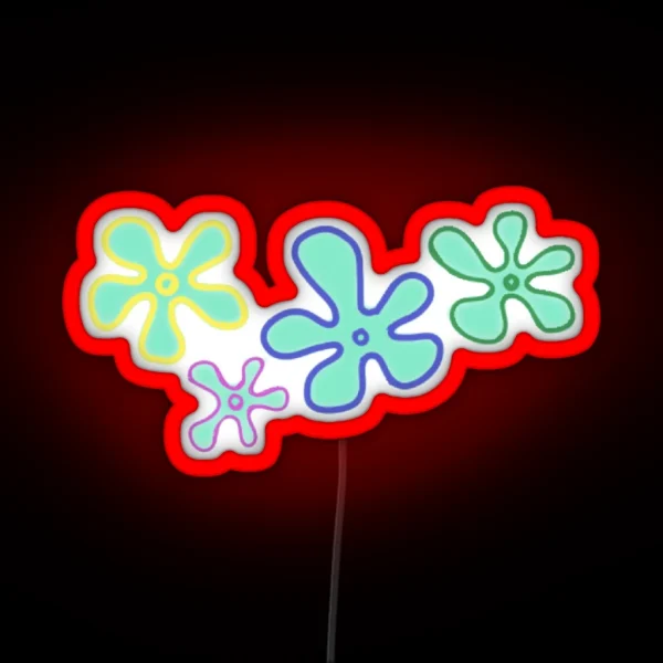Spongebob Flowers RGB Neon Sign