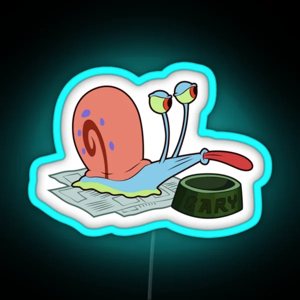 Spongebob Gary With Empty Bowl RGB Neon Sign