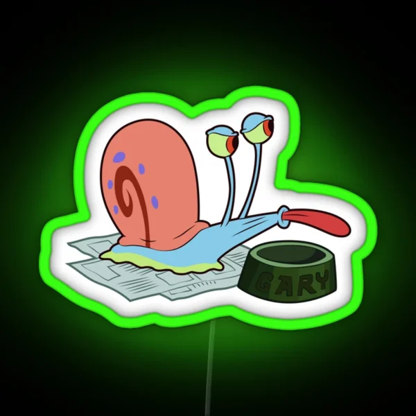 Spongebob Gary With Empty Bowl RGB Neon Sign