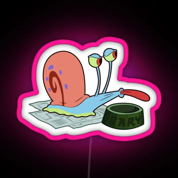 Spongebob Gary With Empty Bowl RGB Neon Sign