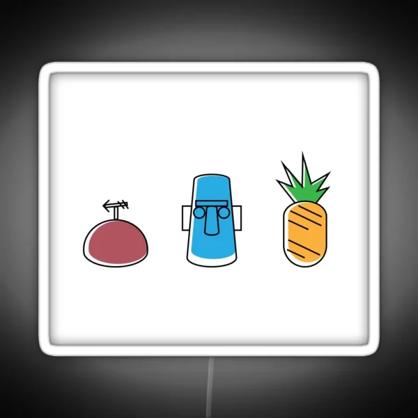 Spongebob Houses Minimal RGB Neon Sign