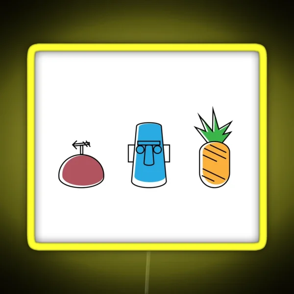 Spongebob Houses Minimal RGB Neon Sign