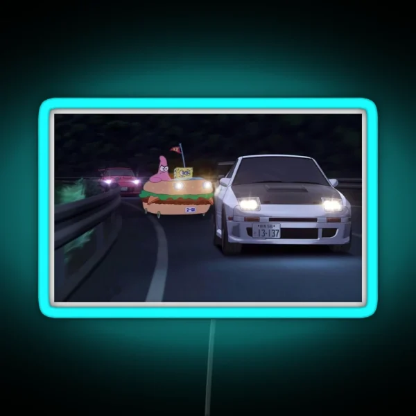 Spongebob Initial D RGB Neon Sign