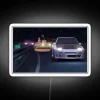 SpongeBob SquarePants Initial D neon sign in white, inspired by Japanese street racing anime