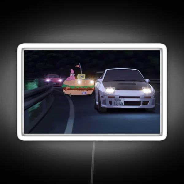 Spongebob Initial D RGB Neon Sign