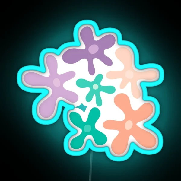 Spongebob Inspired Flowers RGB Neon Sign