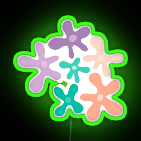 Spongebob Inspired Flowers RGB Neon Sign