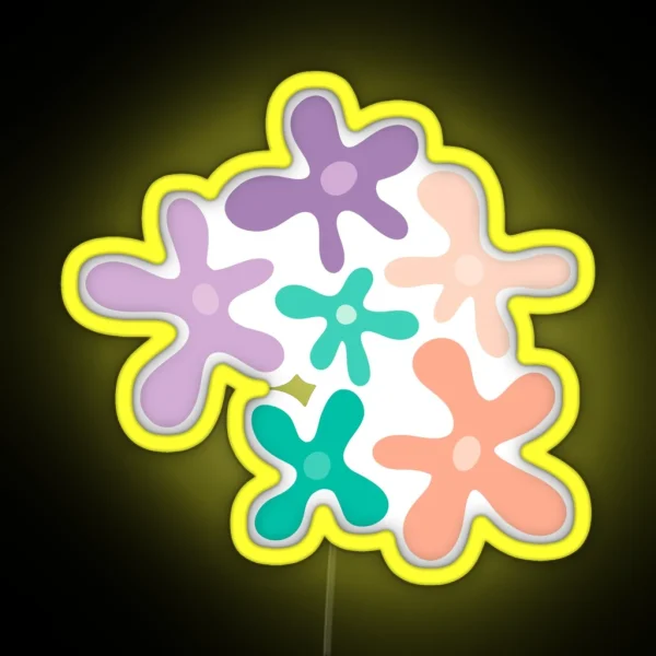 Spongebob Inspired Flowers RGB Neon Sign
