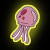 Bright yellow jellyfish neon sign inspired by SpongeBob SquarePants.
