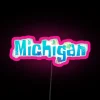 SpongeBob SquarePants themed neon sign in pink