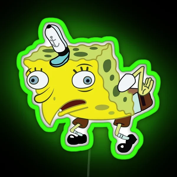 Spongebob Mocking Meme RGB Neon Sign