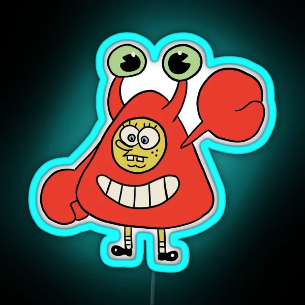 Spongebob Mr Krabs Costume RGB Neon Sign