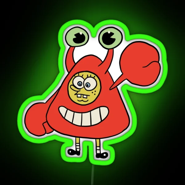 Spongebob Mr Krabs Costume RGB Neon Sign