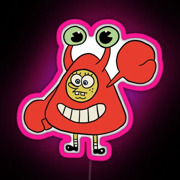 Spongebob Mr Krabs Costume RGB Neon Sign