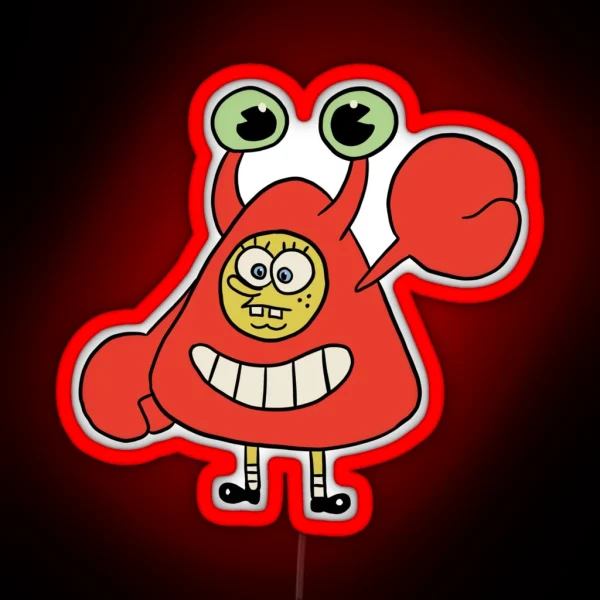 Spongebob Mr Krabs Costume RGB Neon Sign