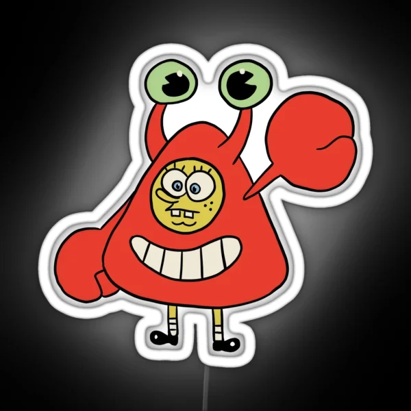 Spongebob Mr Krabs Costume RGB Neon Sign