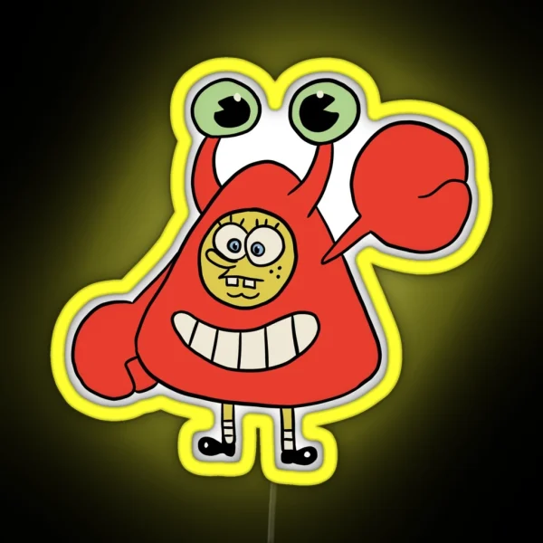 Spongebob Mr Krabs Costume RGB Neon Sign