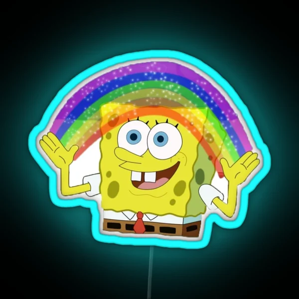 Spongebob Rainbow Meme RGB Neon Sign