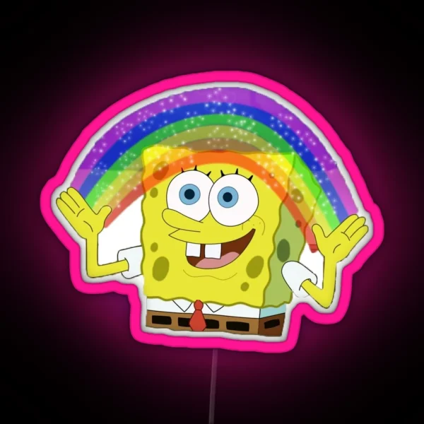 Spongebob Rainbow Meme RGB Neon Sign