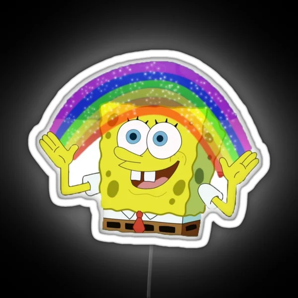 Spongebob Rainbow Meme RGB Neon Sign
