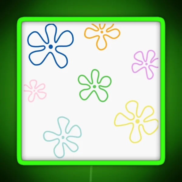 Spongebob Sky Flowers RGB Neon Sign