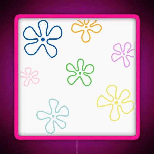 Spongebob Sky Flowers RGB Neon Sign