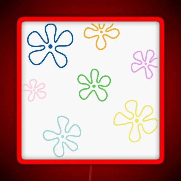 Spongebob Sky Flowers RGB Neon Sign