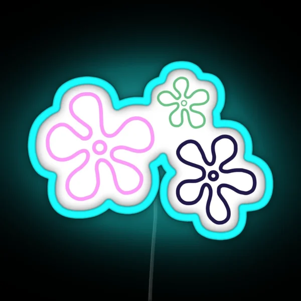 Spongebob Sky Flowers RGB Neon Sign