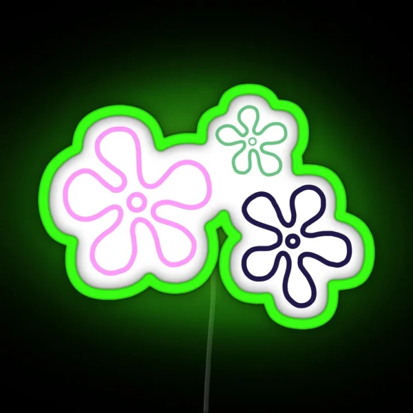 Spongebob Sky Flowers RGB Neon Sign