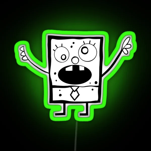 Spongebob Squarepants Doodlebob Mi Hoy Minoy RGB Neon Sign