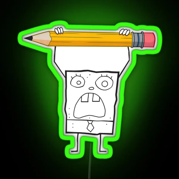 Spongebob Squarepants Doodlebob Pencil Yell RGB Neon Sign