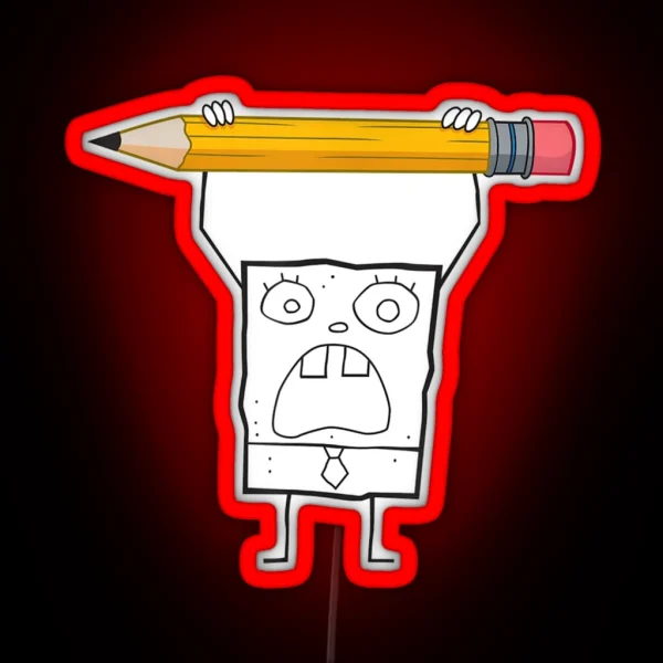 Spongebob Squarepants Doodlebob Pencil Yell RGB Neon Sign