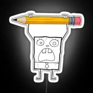 Spongebob Squarepants Doodlebob Pencil Yell Simple RGB Neon Sign