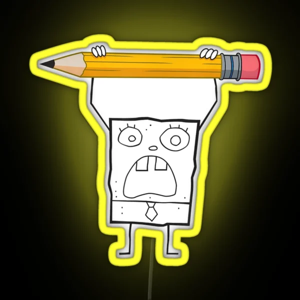 Spongebob Squarepants Doodlebob Pencil Yell RGB Neon Sign