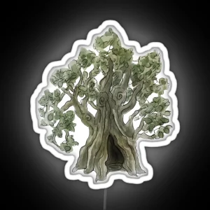 Spooky Yew Tree In Watercolor RGB Neon Sign